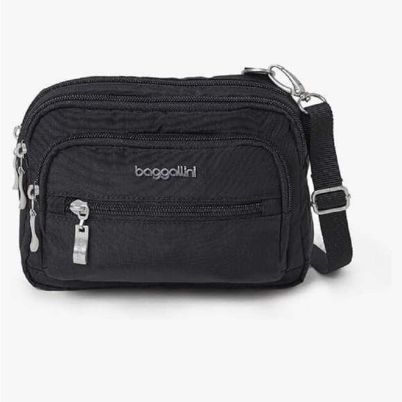 Baggallini Handbags - Baggallini triple zipper convertible crossbody bag fanny pack black